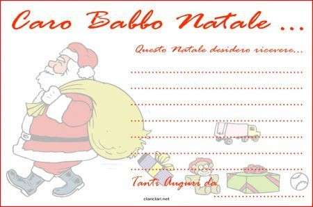 Letterine Per Babbo Natale Da Stampare E Compilare Pourfemme