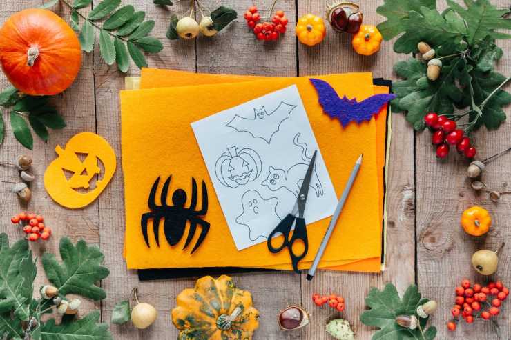 halloween decorazioni con disegni su foglio