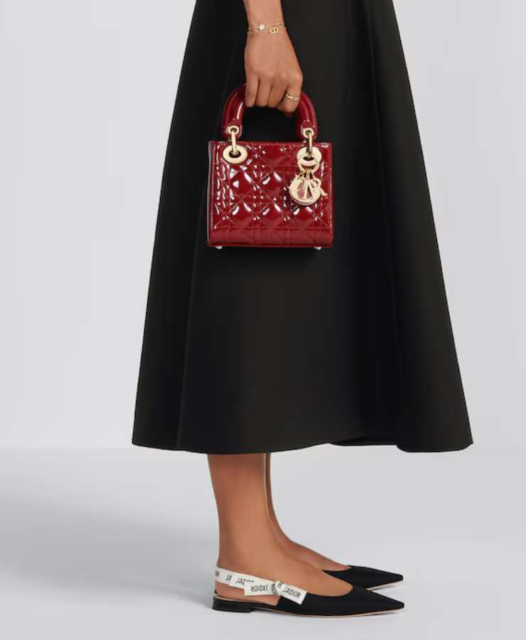 borsa rossa Dior Lady