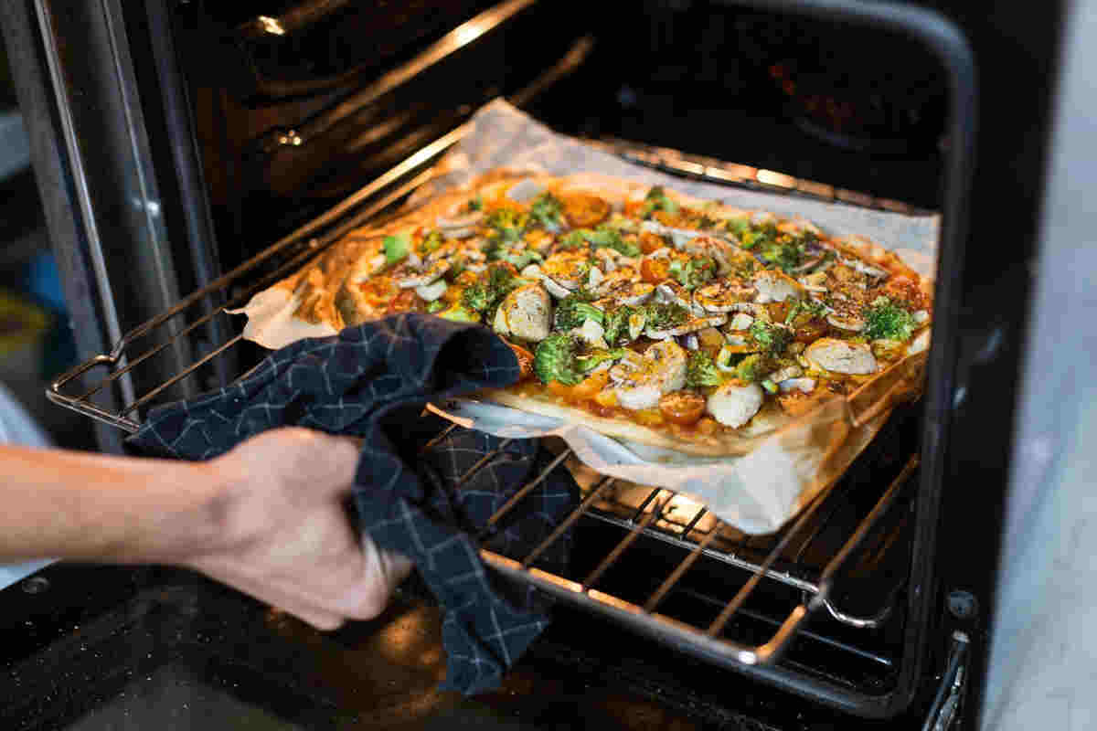 La pizza preparata in forno