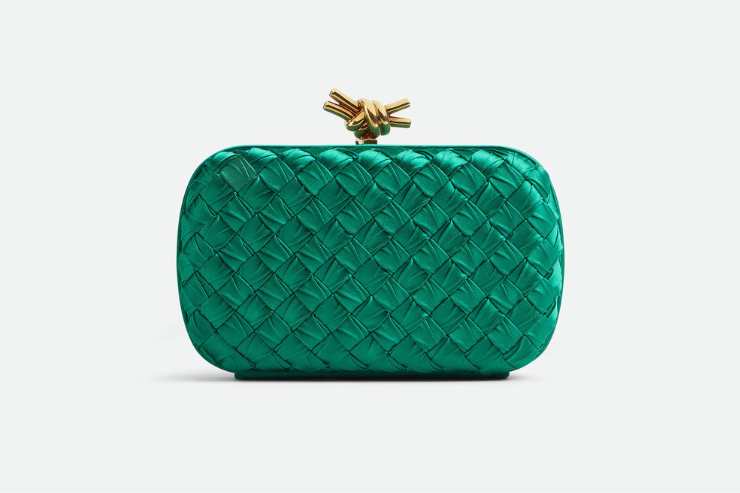 pochette verde raso