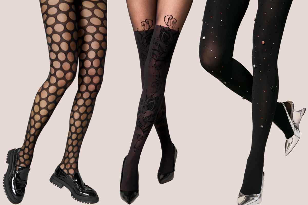 gambe modelle con calze e collant varie fantasie