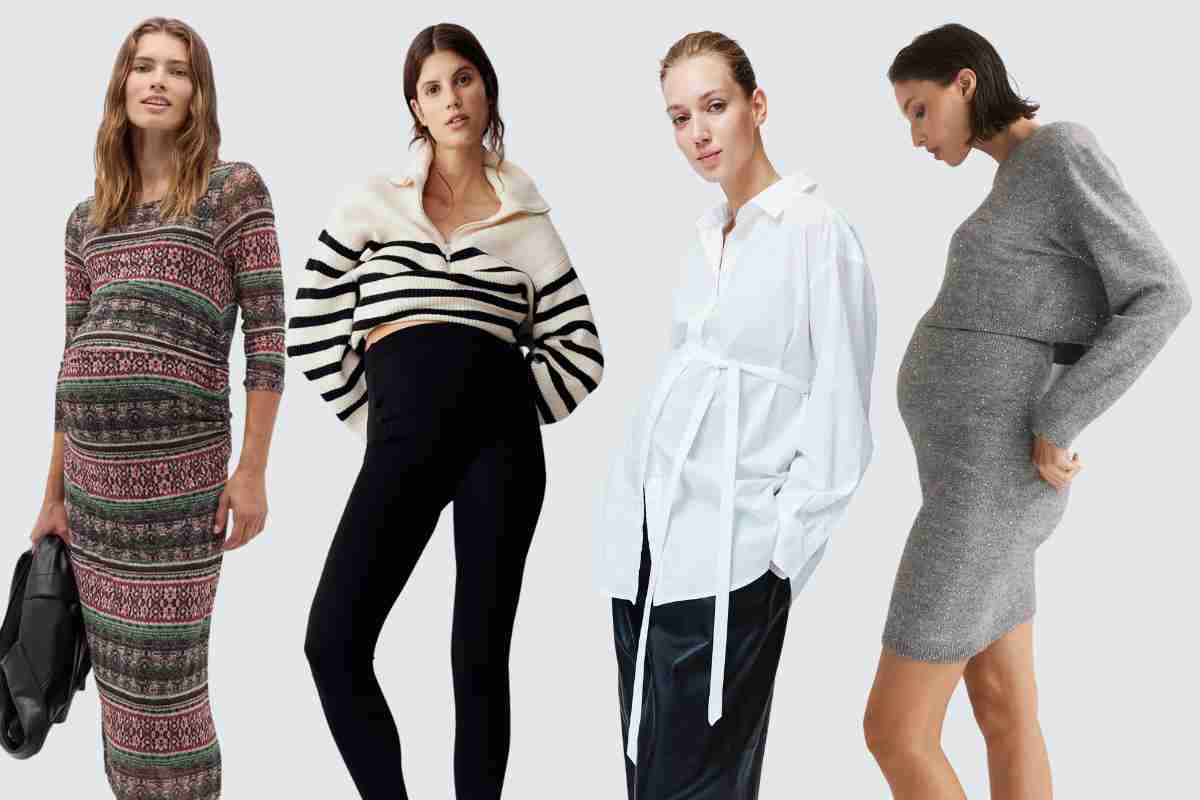 come vestirsi in gravidanza: collage foto modelle abbigliamento premaman