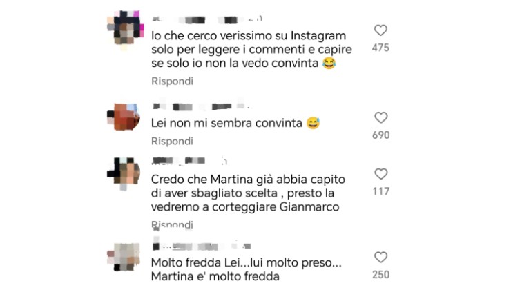 Commenti alla pagina Instagram di Verissimo