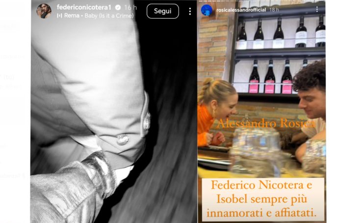 Storie Instagram di Federico Nicotera con Isobel Kinnear