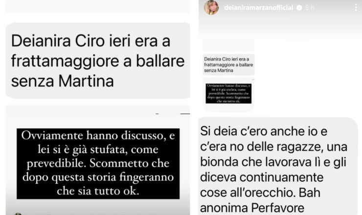 Storie Instagram di Deianira Marzano su Ciro Solimeno