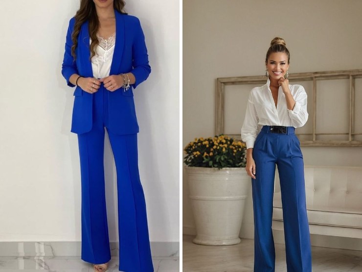 ragazze con outfit blu elettrico