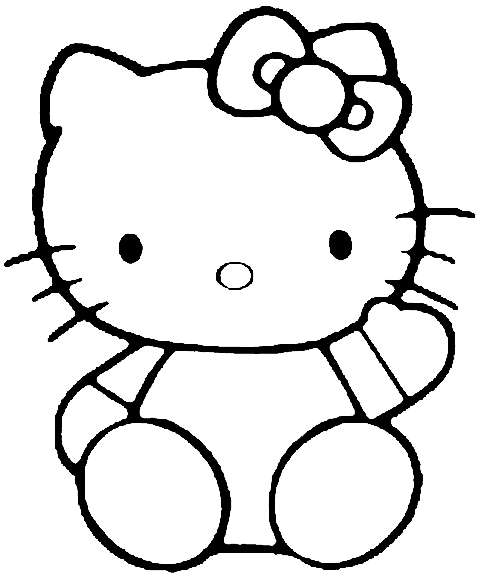 Disegni da colorare Hello Kitty che saluta