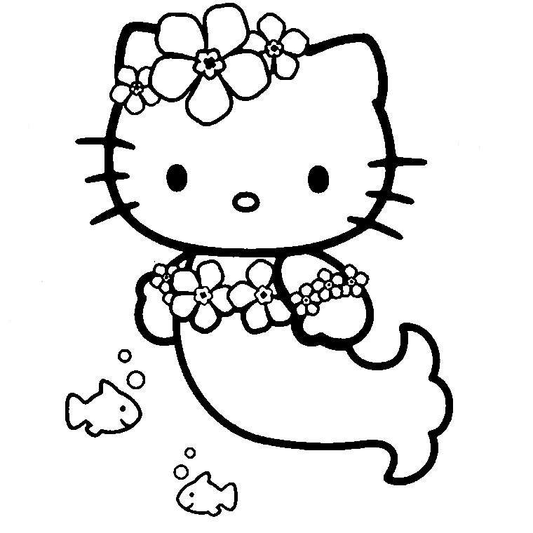 Disegni da colorare Hello Kitty sirena