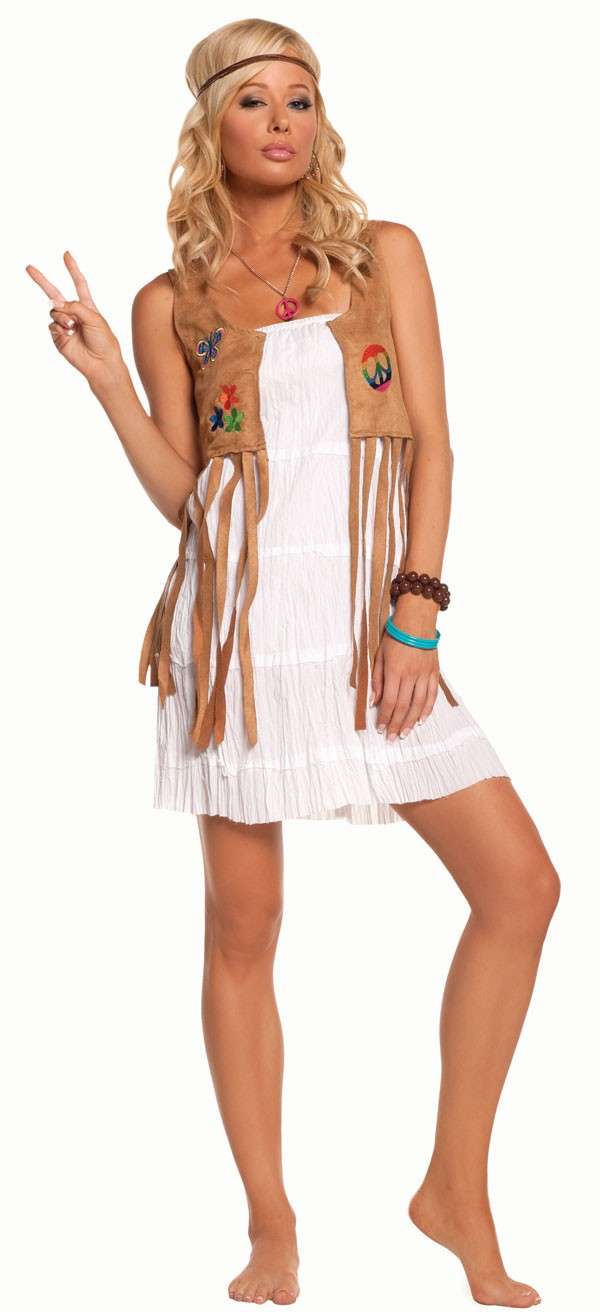 Costume da hippie con mini abito